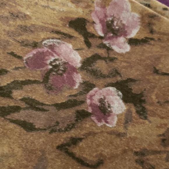 Vintage La Vore Floral Leopard Print Velvet Flare Leg Pants - Picture 10 of 12